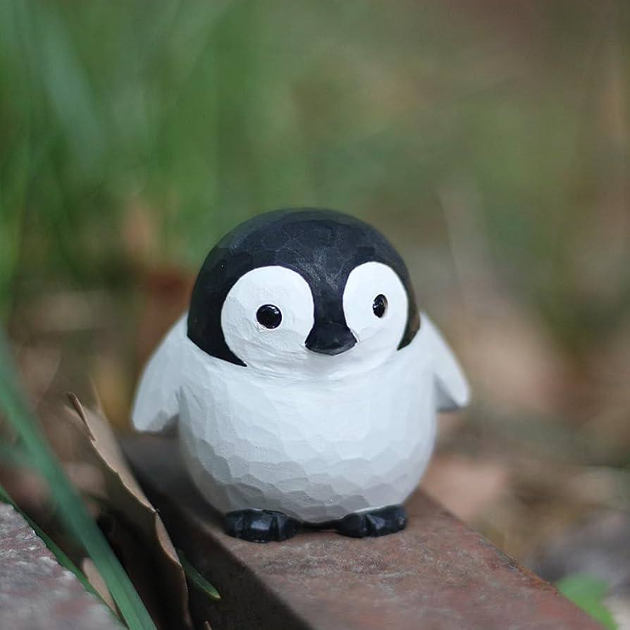 Amazon.co.jp: TALKLEK 手彫りの木製ペンギンの置物 かわいい
